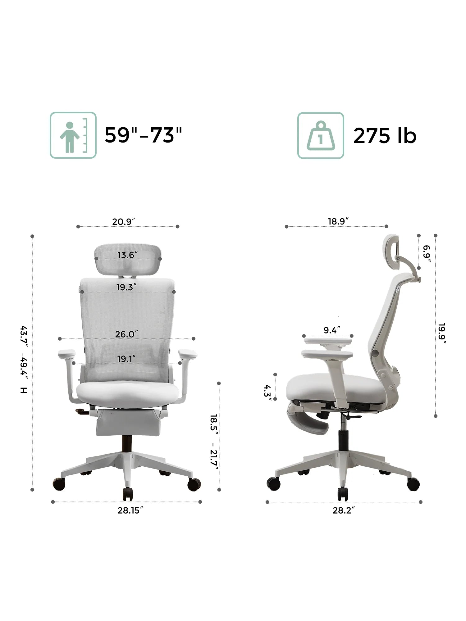 S4 Ergonomic Desk Chair with Foldable Backrest