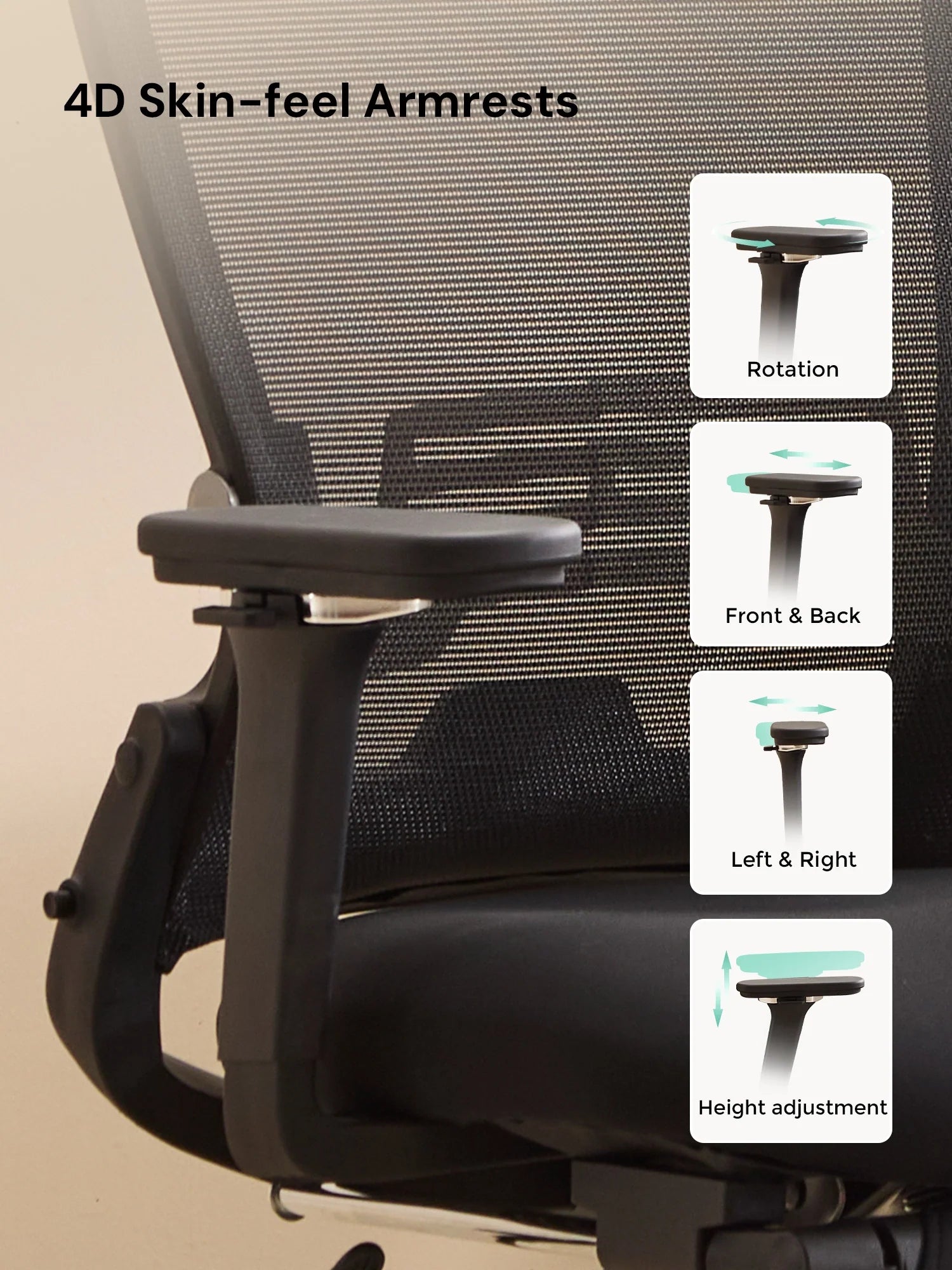 S4 Ergonomic Desk Chair with Foldable Backrest