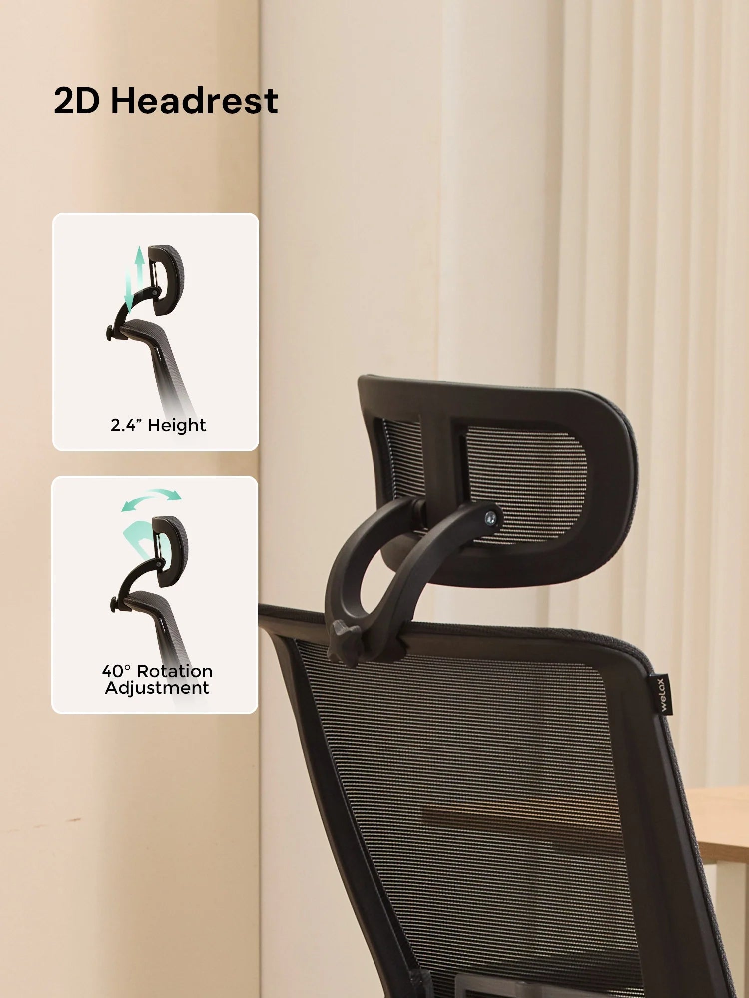 S4 Ergonomic Desk Chair with Foldable Backrest