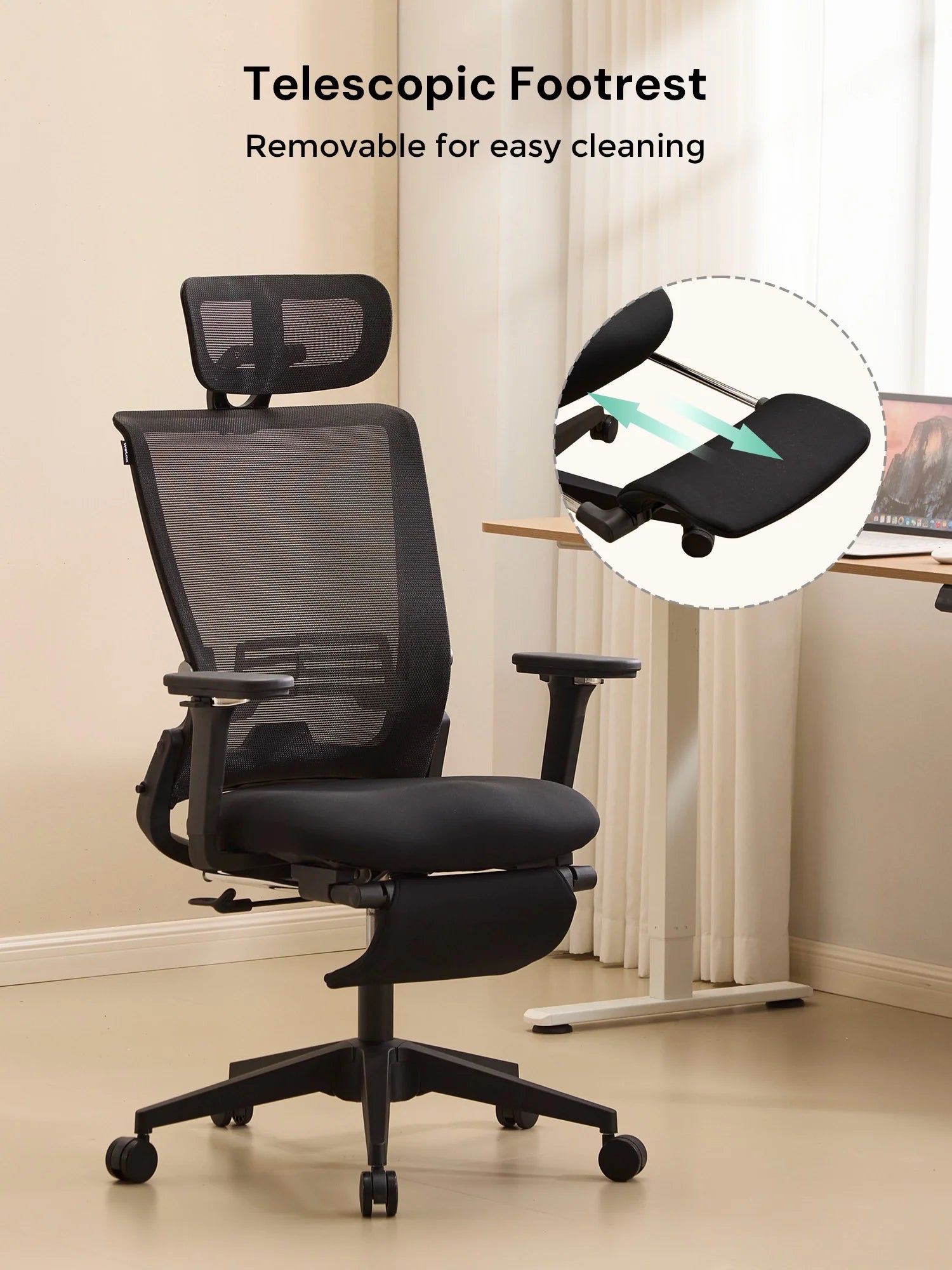 S4 Ergonomic Desk Chair with Foldable Backrest