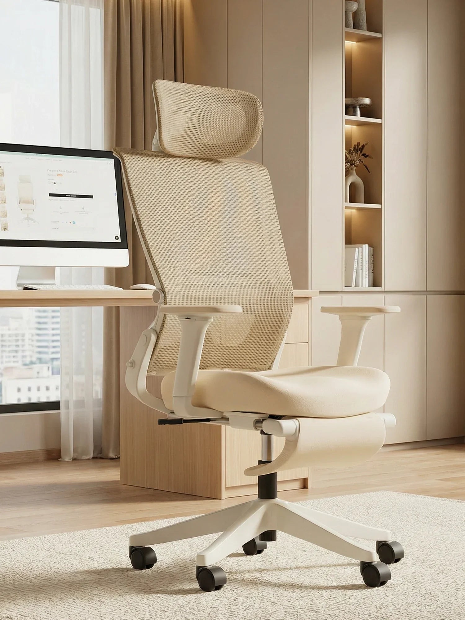 S4 Ergonomic Desk Chair with Foldable Backrest