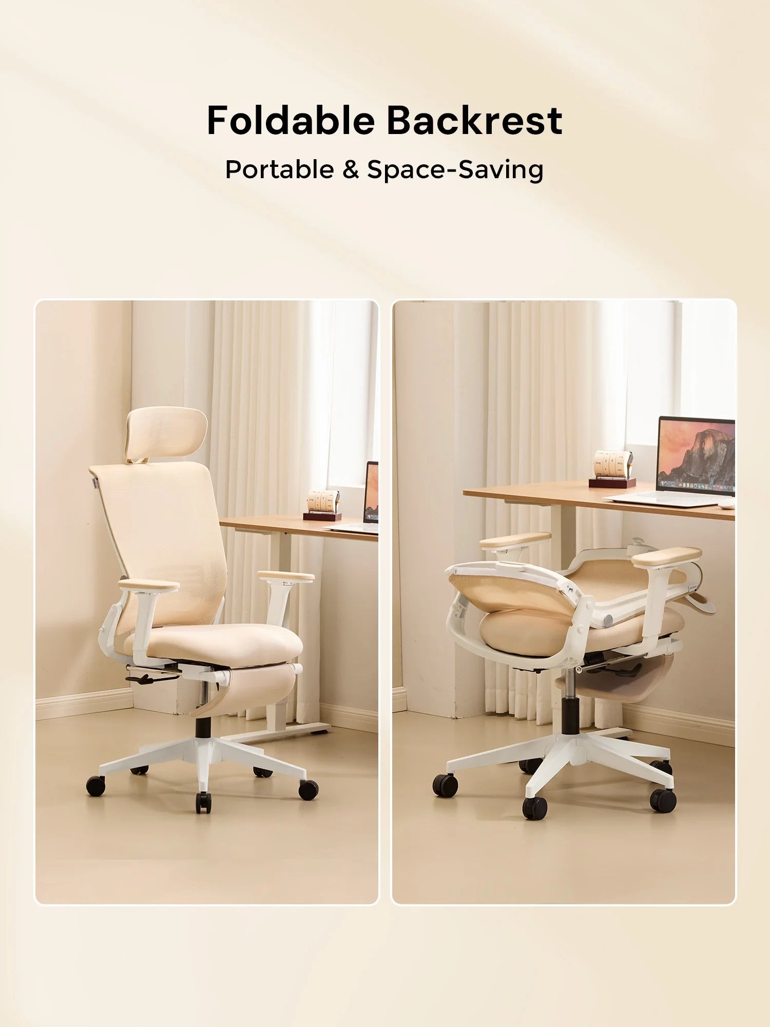 S4 Ergonomic Desk Chair with Foldable Backrest