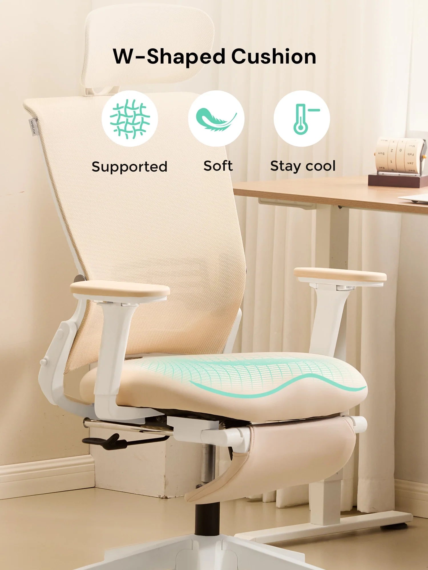 S4 Ergonomic Desk Chair with Foldable Backrest