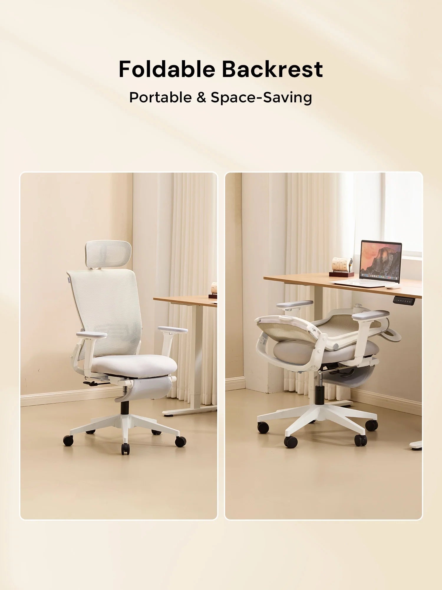 S4 Ergonomic Desk Chair with Foldable Backrest