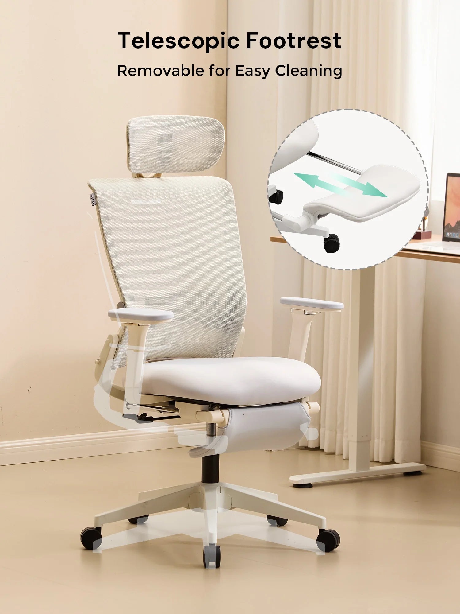 S4 Ergonomic Desk Chair with Foldable Backrest
