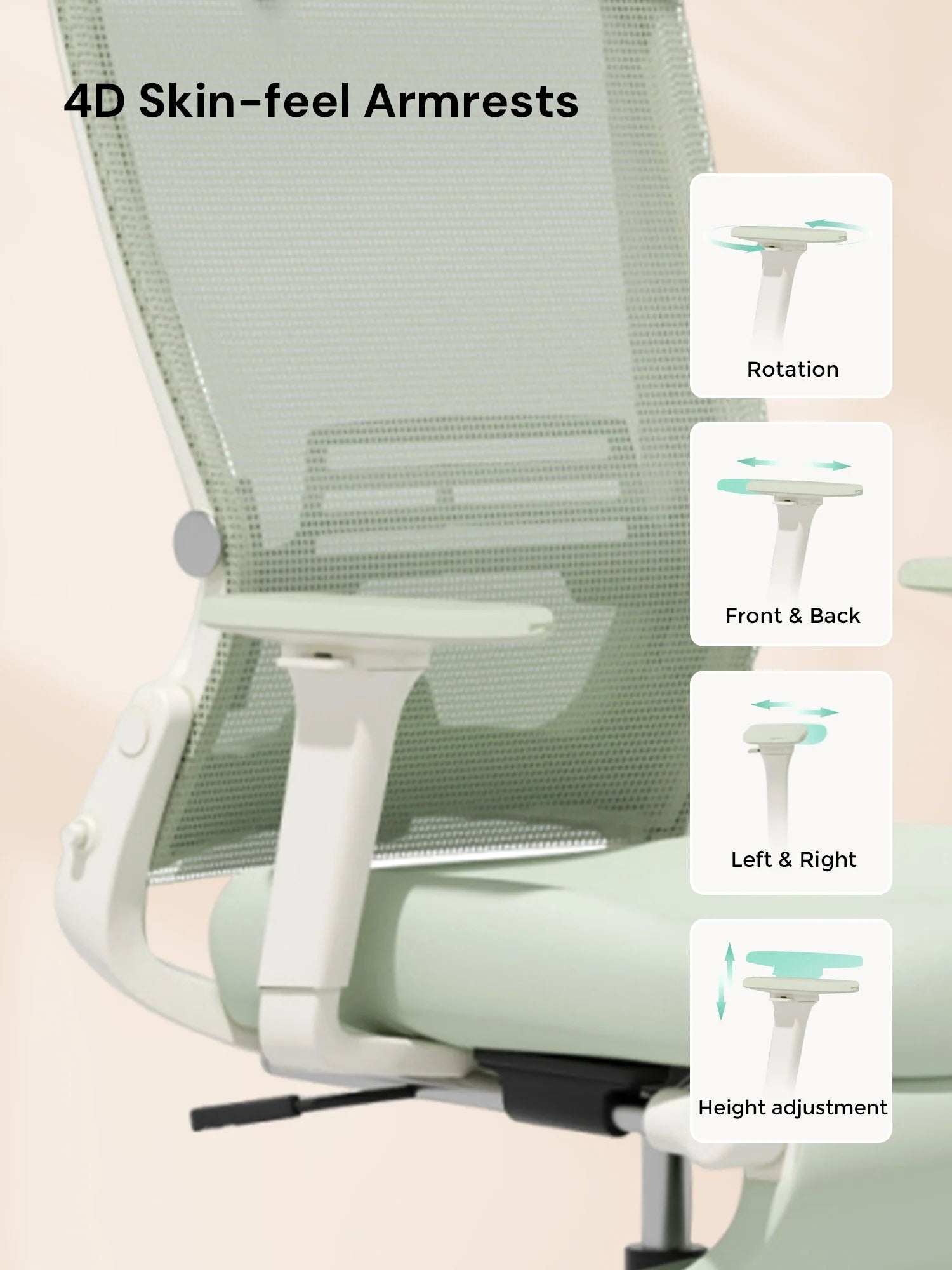 S4 Ergonomic Desk Chair with Foldable Backrest