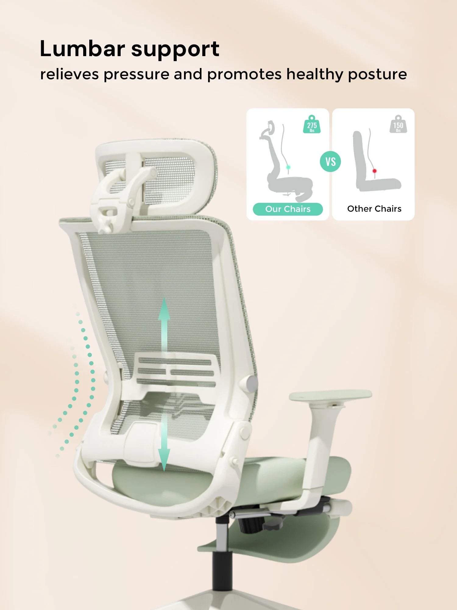 S4 Ergonomic Desk Chair with Foldable Backrest