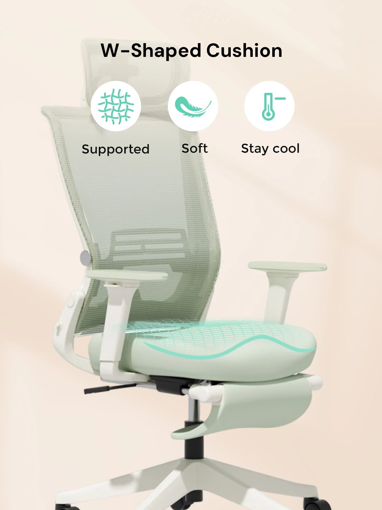 S4 Ergonomic Desk Chair with Foldable Backrest