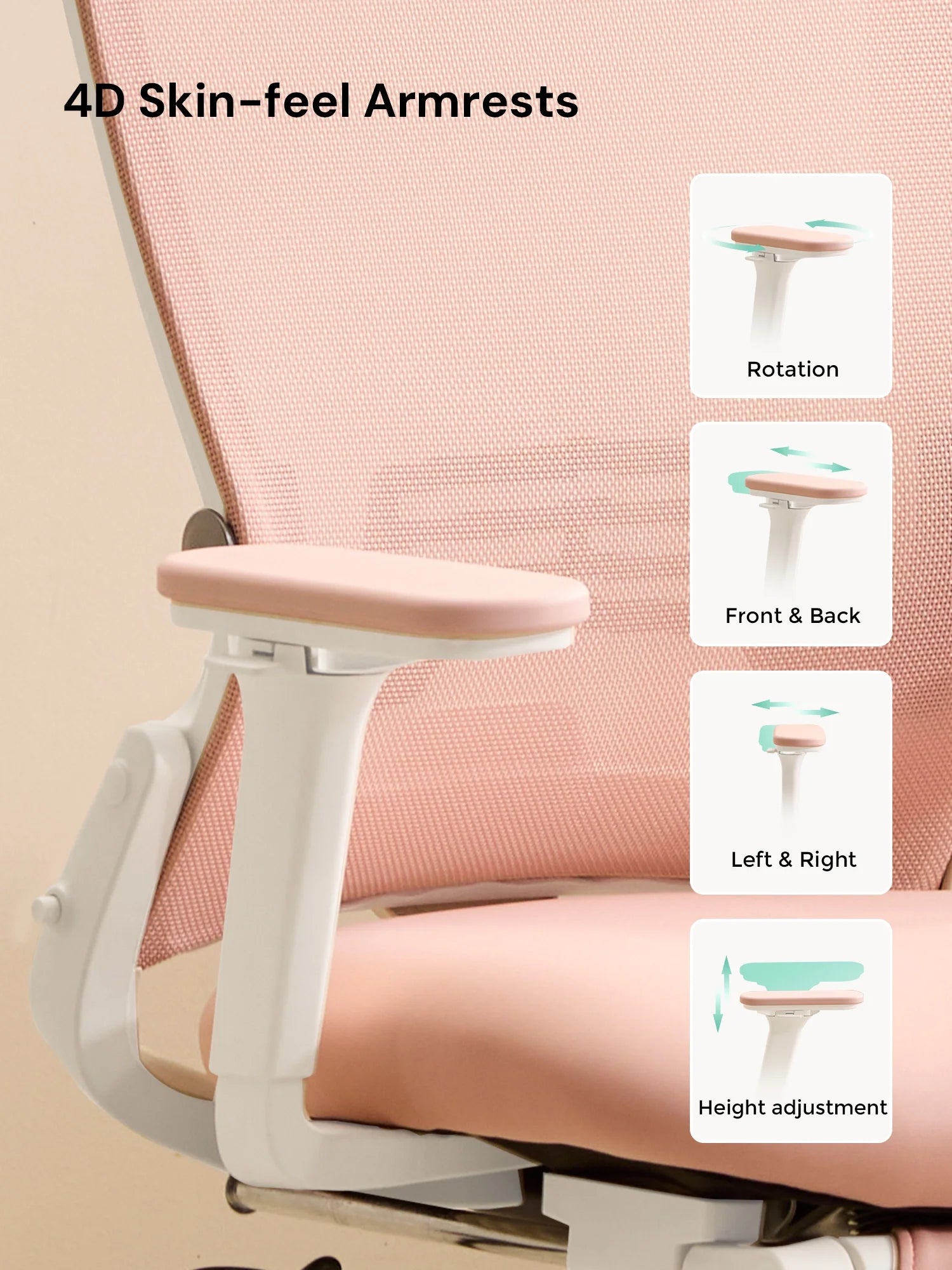 S4 Ergonomic Desk Chair with Foldable Backrest