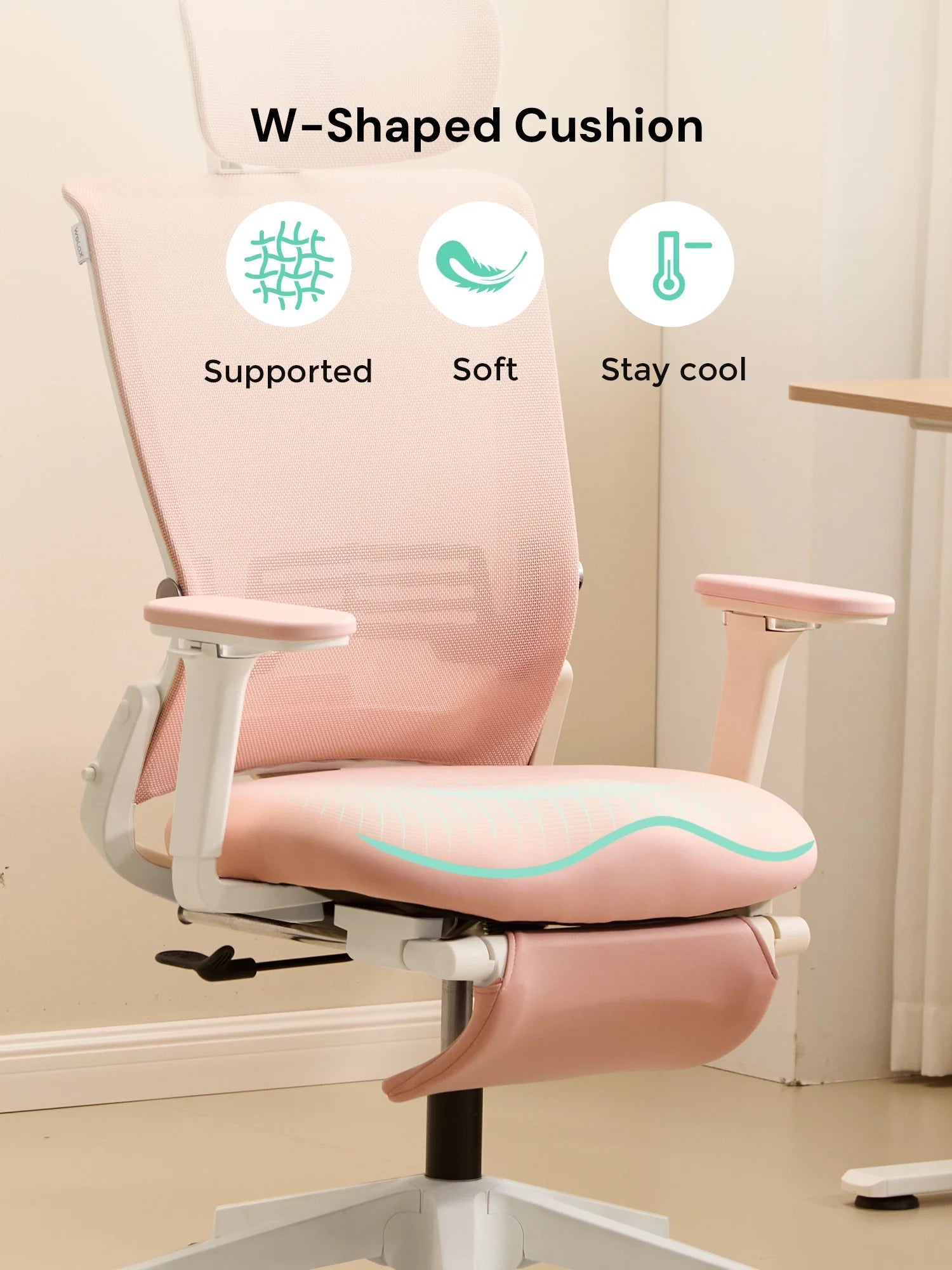 S4 Ergonomic Desk Chair with Foldable Backrest