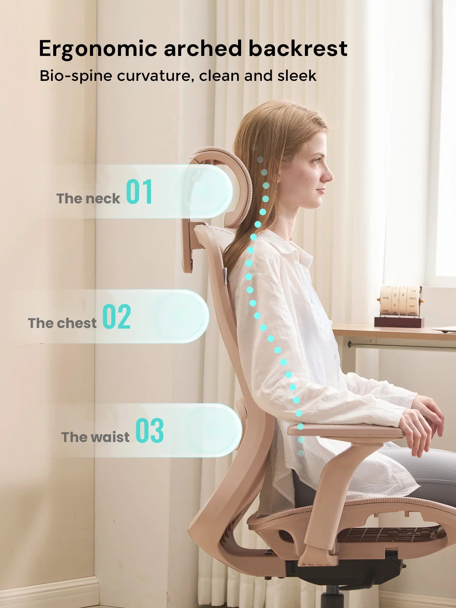 S5 Office Chair with Smooth Arch Design Style