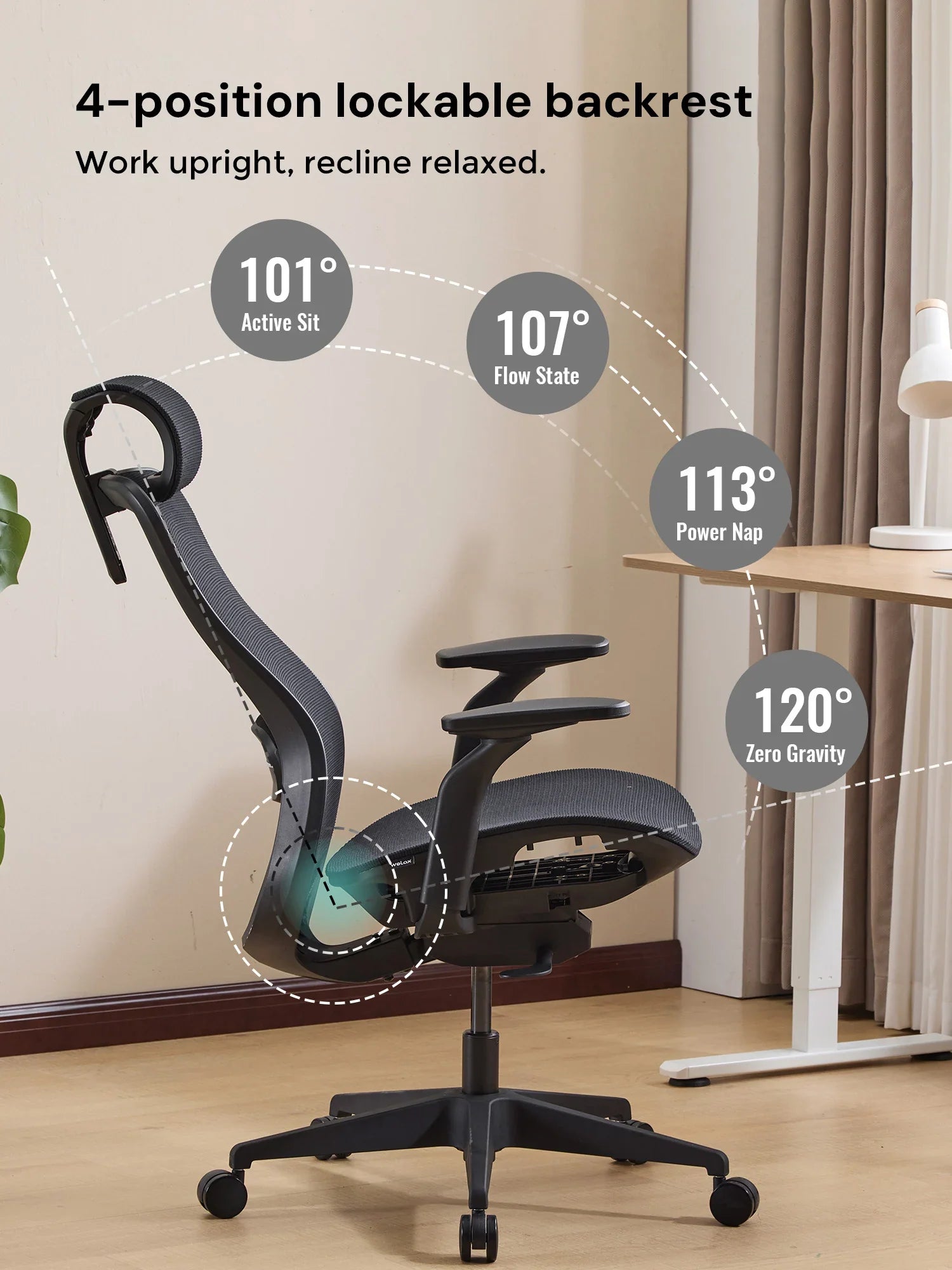 S5 Office Chair with Smooth Arch Design Style