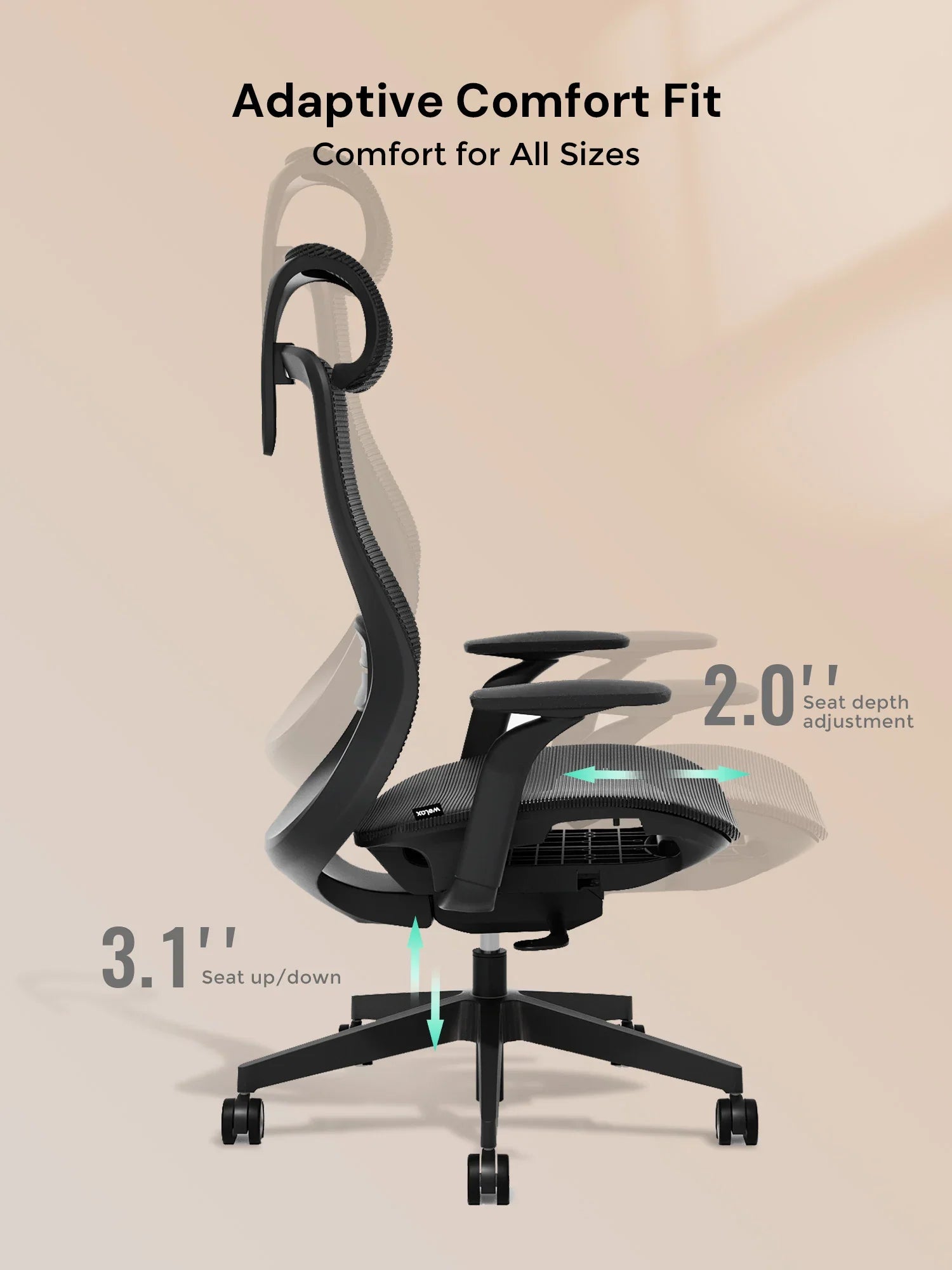 S5 Office Chair with Smooth Arch Design Style
