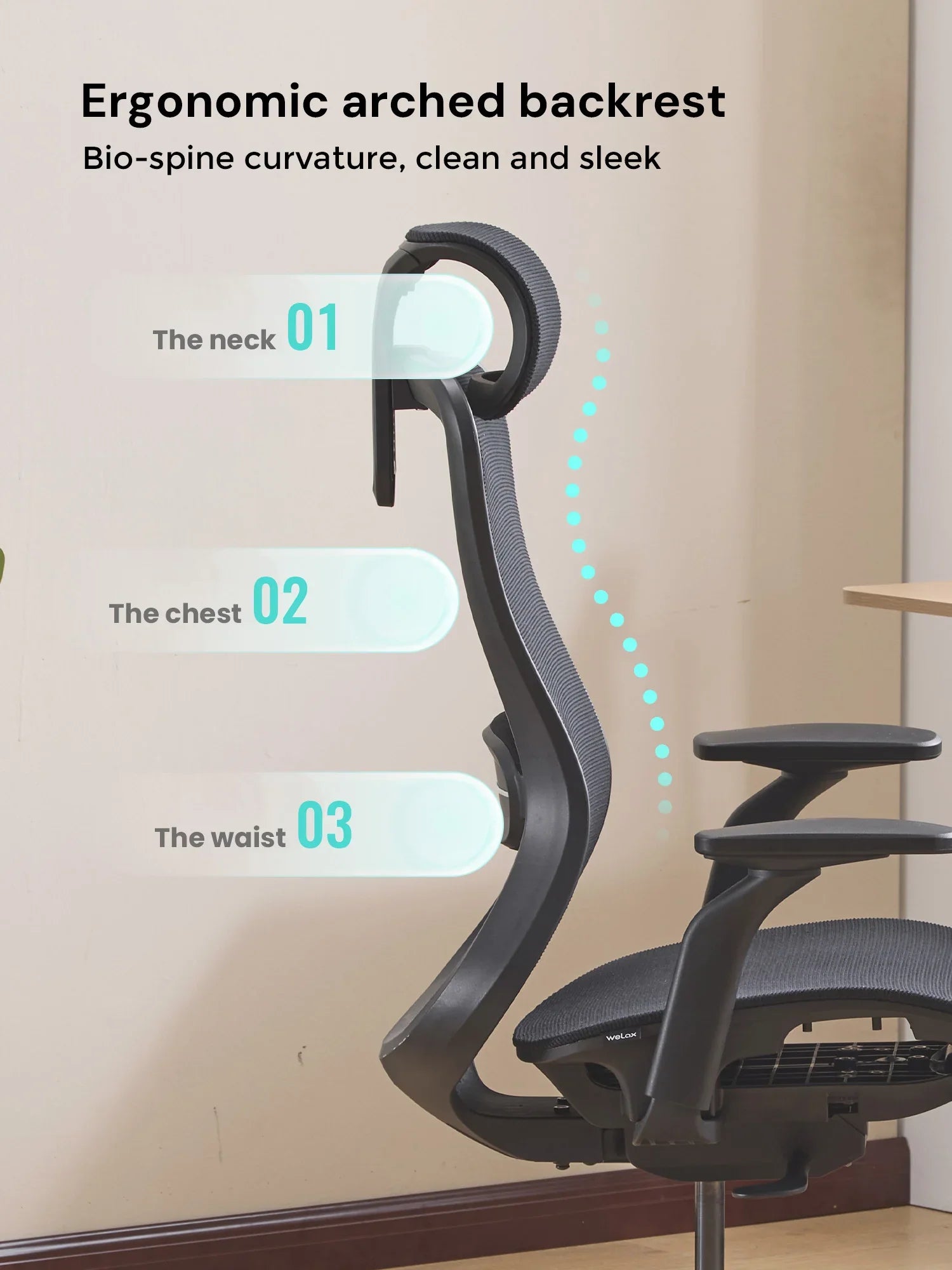 S5 Office Chair with Smooth Arch Design Style
