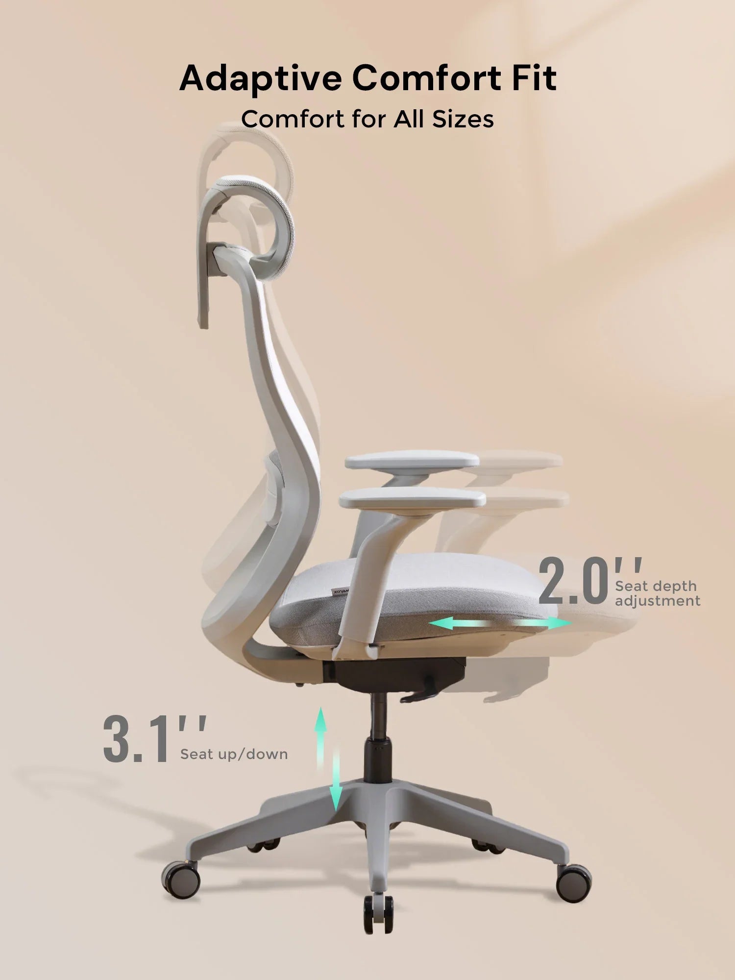 S5 Office Chair with Smooth Arch Design Style