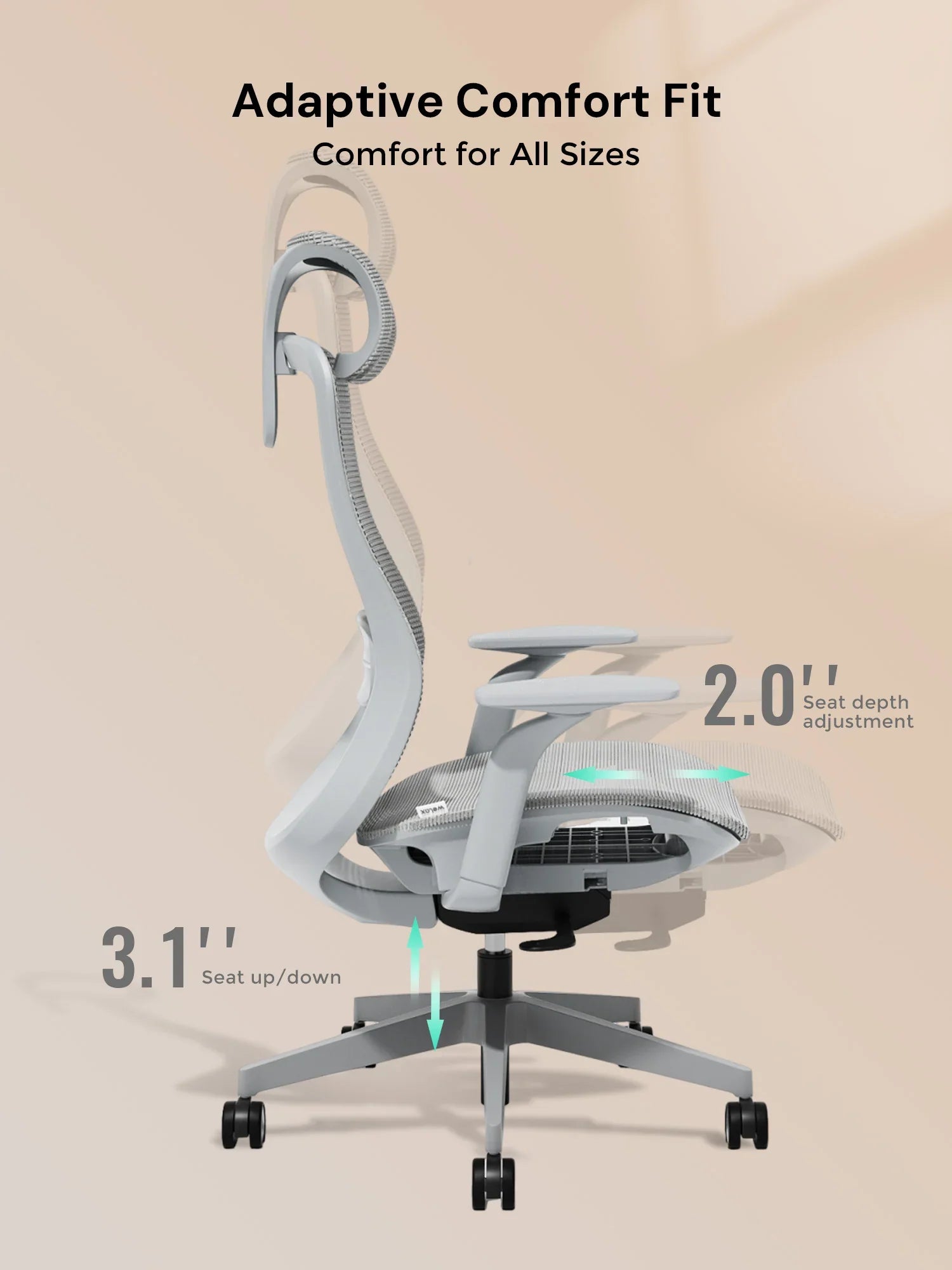 S5 Office Chair with Smooth Arch Design Style