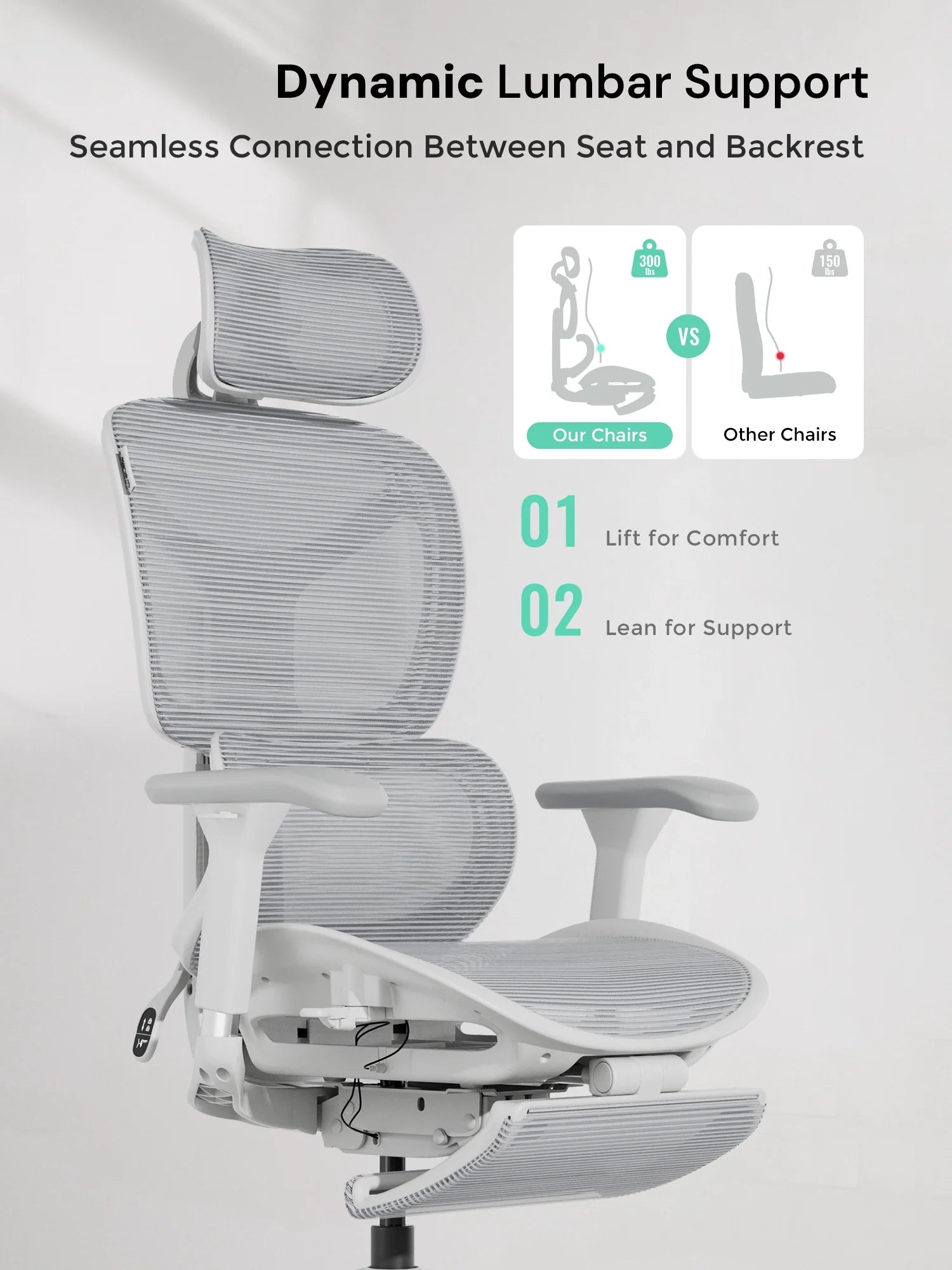 S9 Standard Ergonomic Office Chair with One-Touch Adjustment