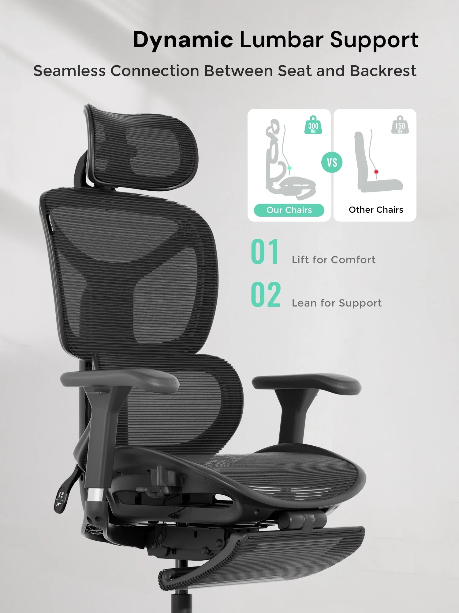 S9 Standard Ergonomic Office Chair with One-Touch Adjustment