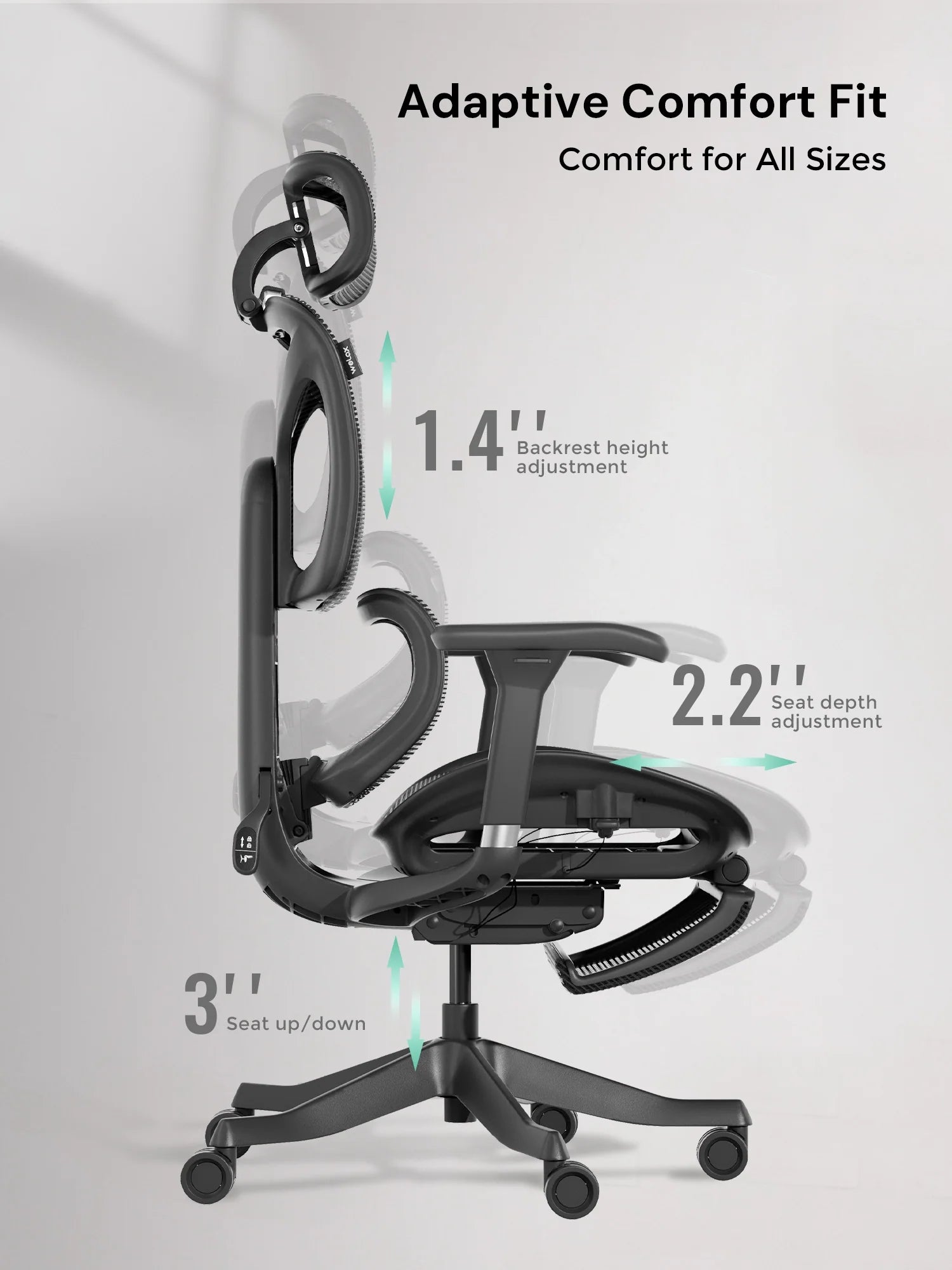 S9 Standard Ergonomic Office Chair with One-Touch Adjustment
