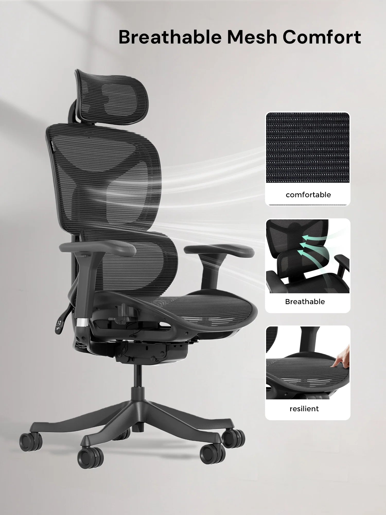 S9 Standard Ergonomic Office Chair with One-Touch Adjustment