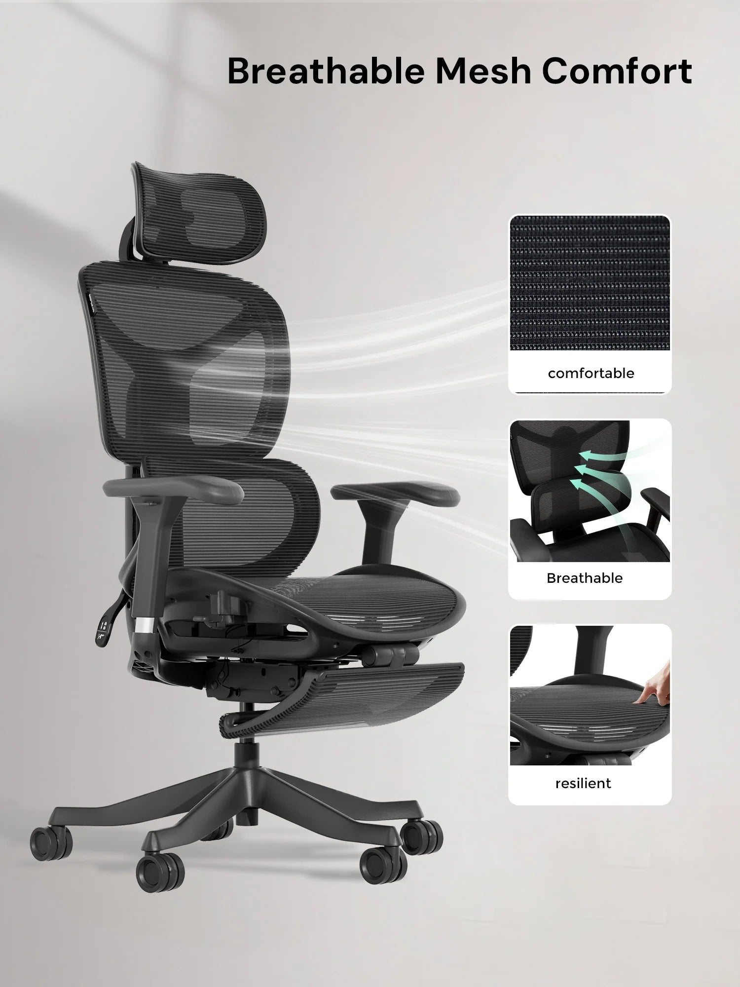 S9 Standard Ergonomic Office Chair with One-Touch Adjustment