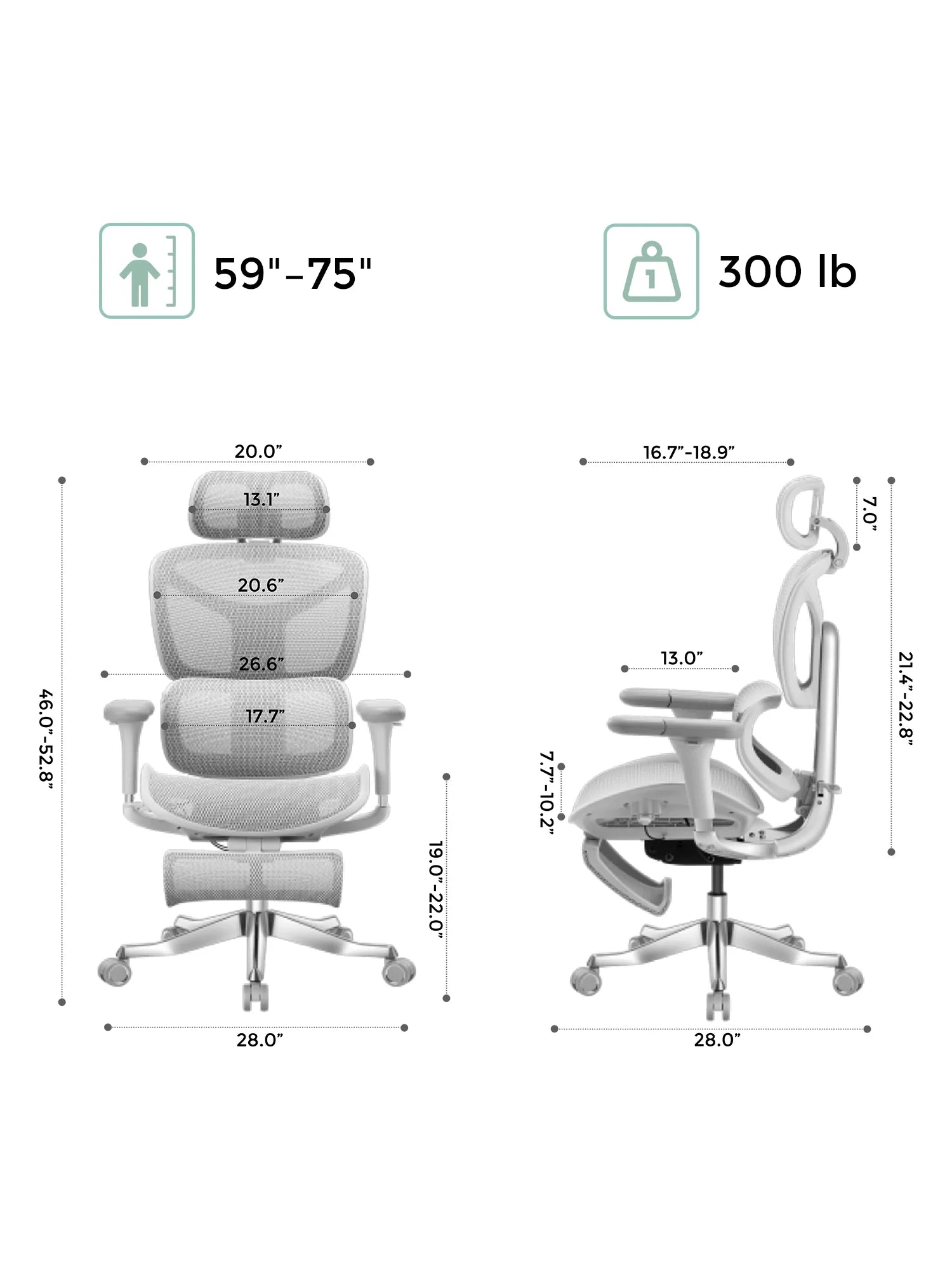 S9 Standard Ergonomic Office Chair with One-Touch Adjustment