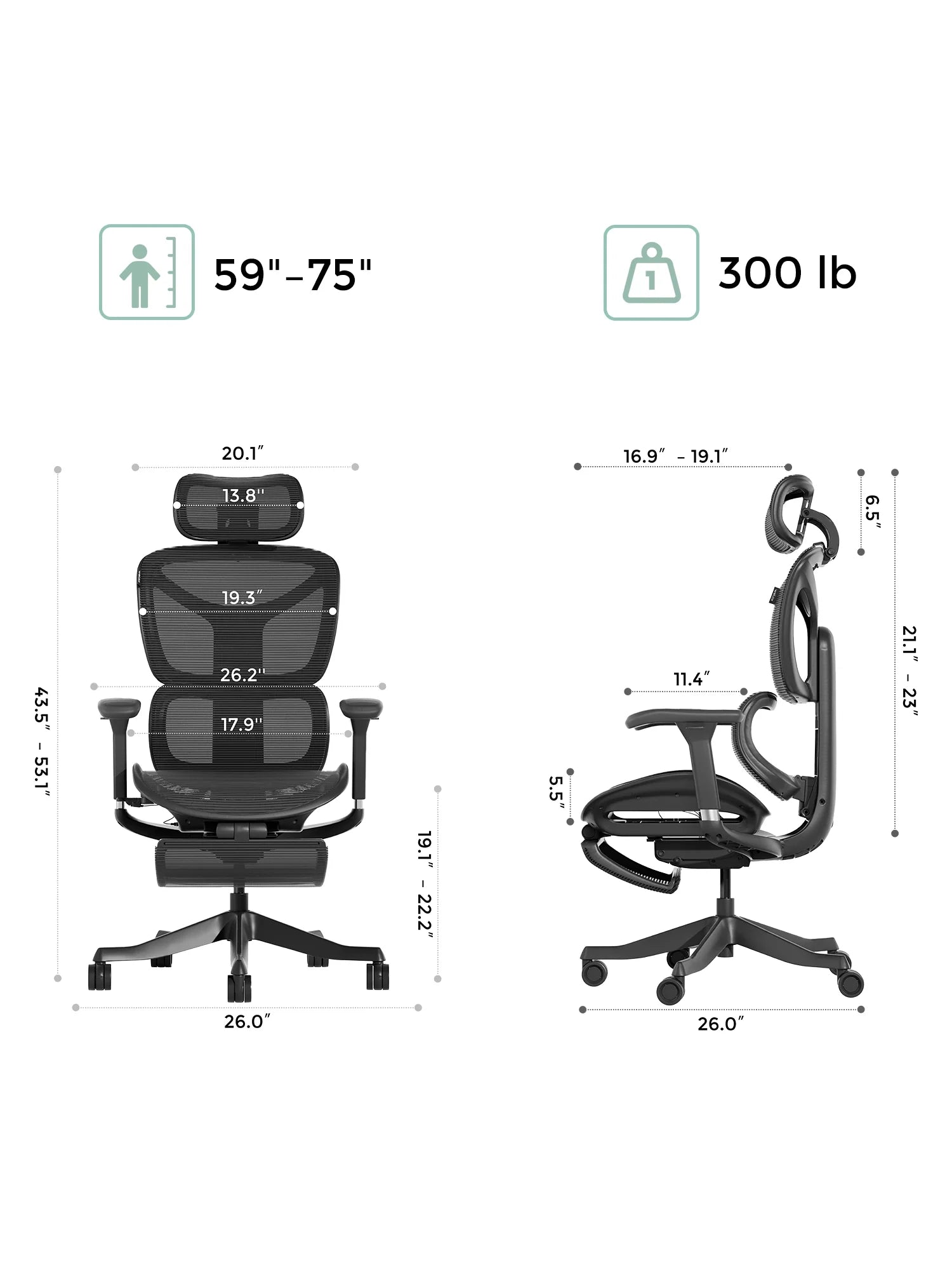 S9 Standard Ergonomic Office Chair with One-Touch Adjustment