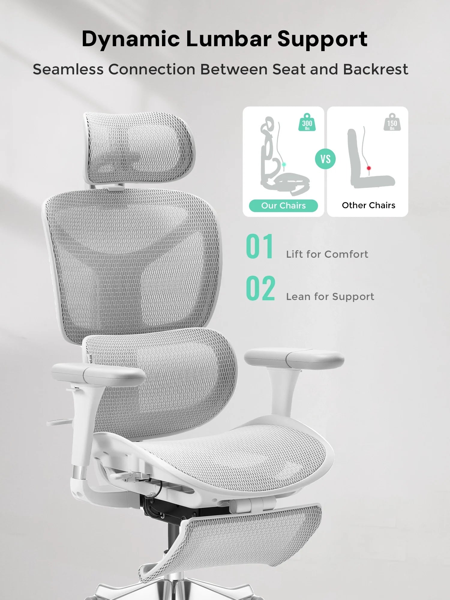 S9 Standard Ergonomic Office Chair with One-Touch Adjustment