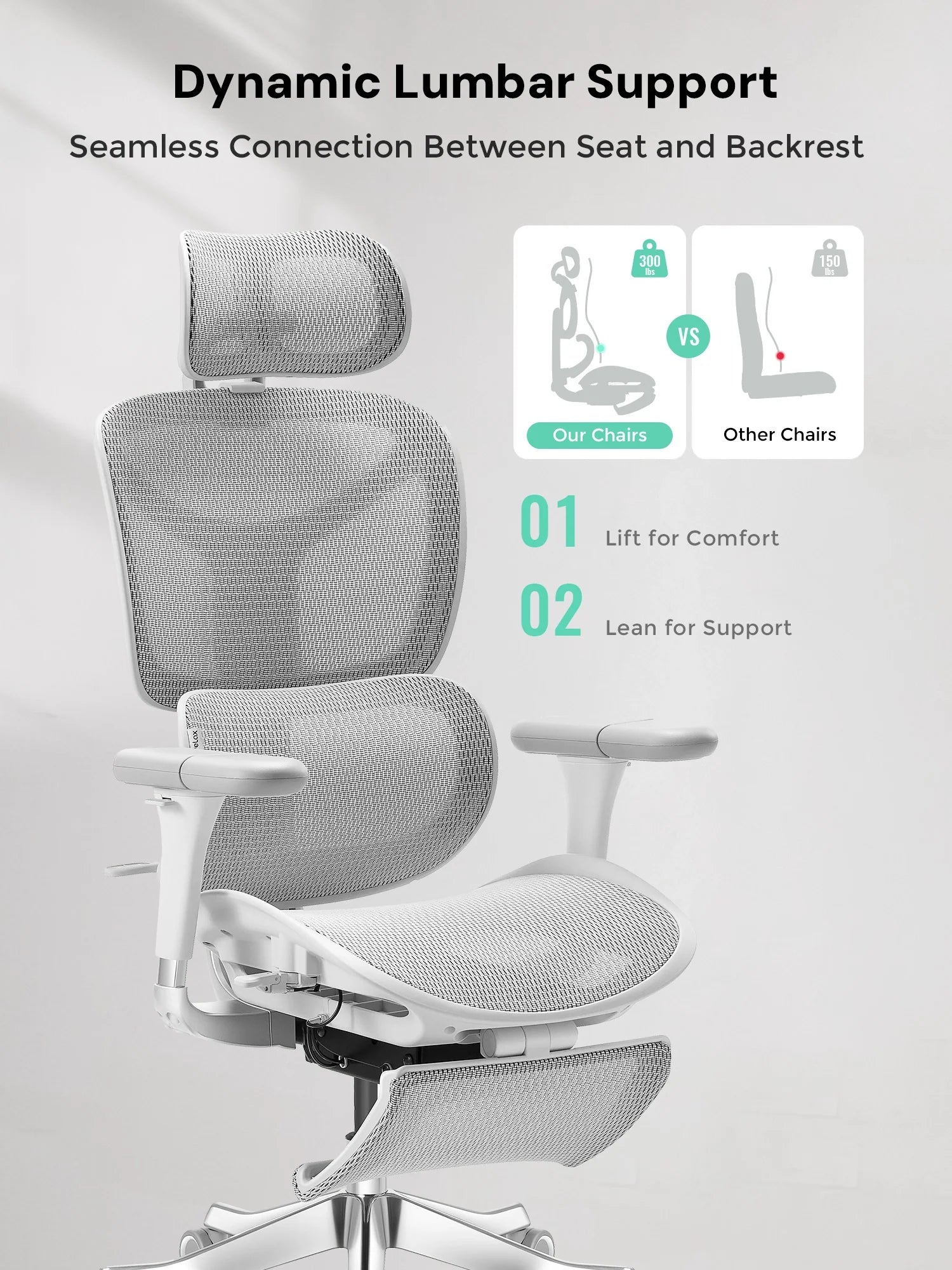 S9 Standard Ergonomic Office Chair with One-Touch Adjustment