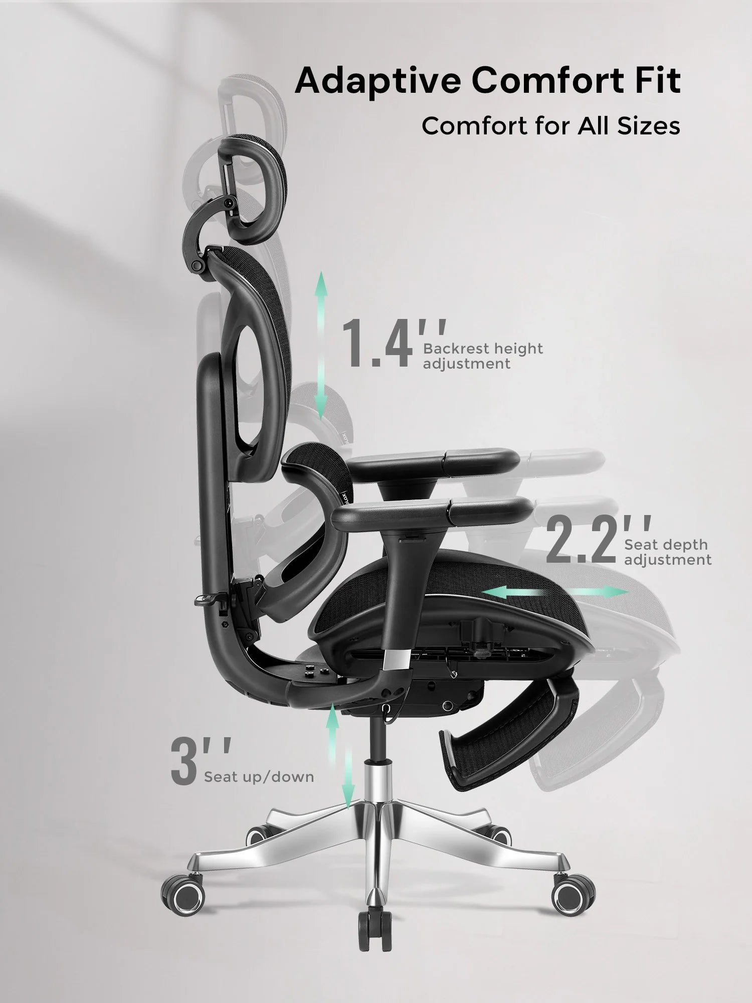 S9 Standard Ergonomic Office Chair with One-Touch Adjustment