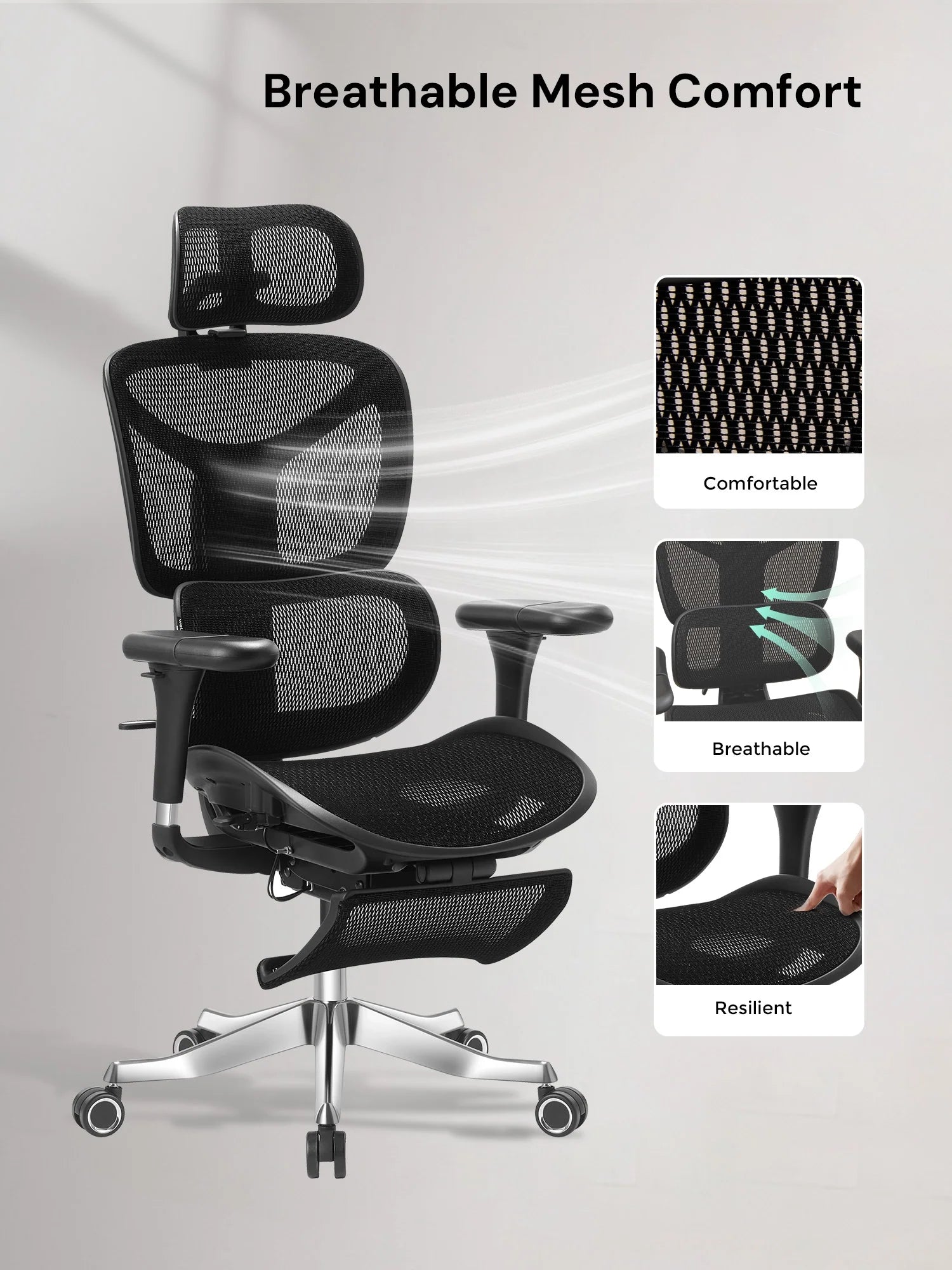 S9 Standard Ergonomic Office Chair with One-Touch Adjustment